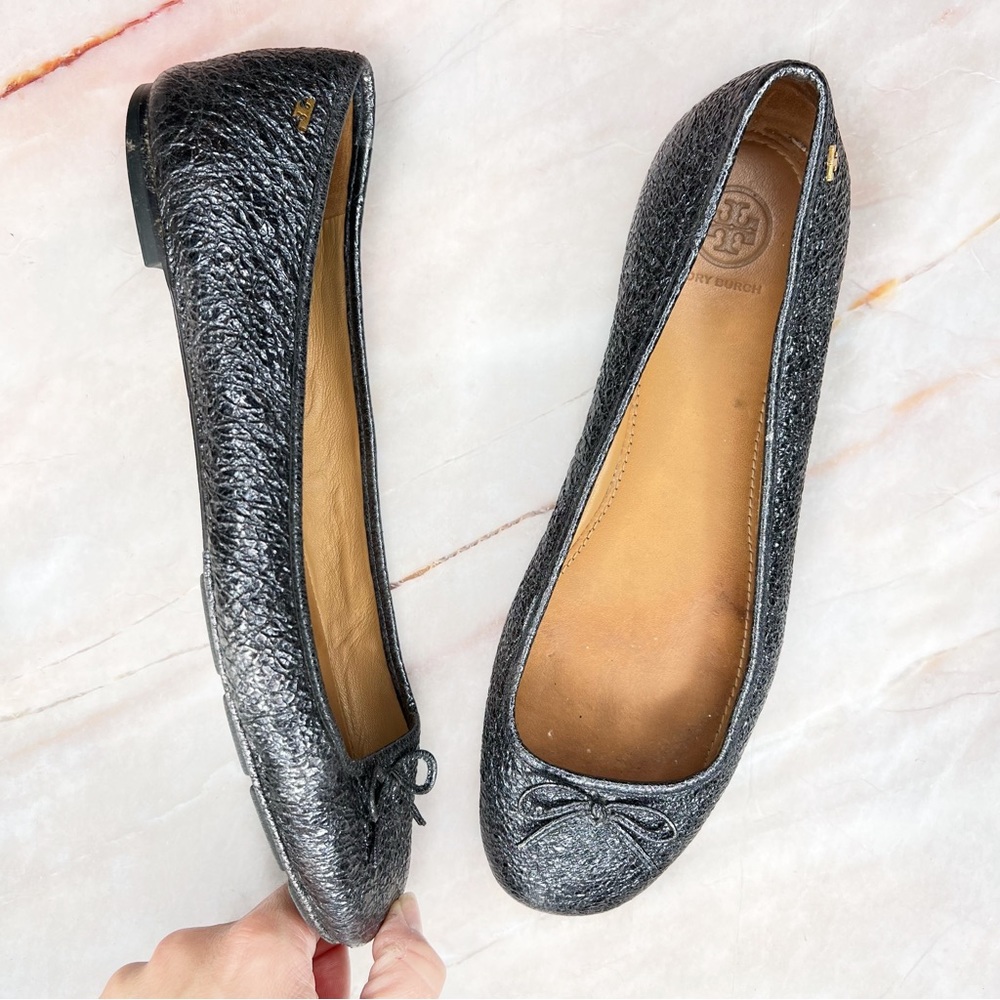 navy tory burch flats